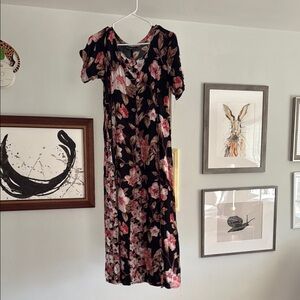 Floral Black and Pink Women's Dress